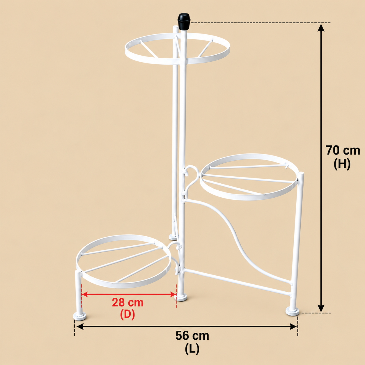 B3 - 3Tier Metal Plant Stand